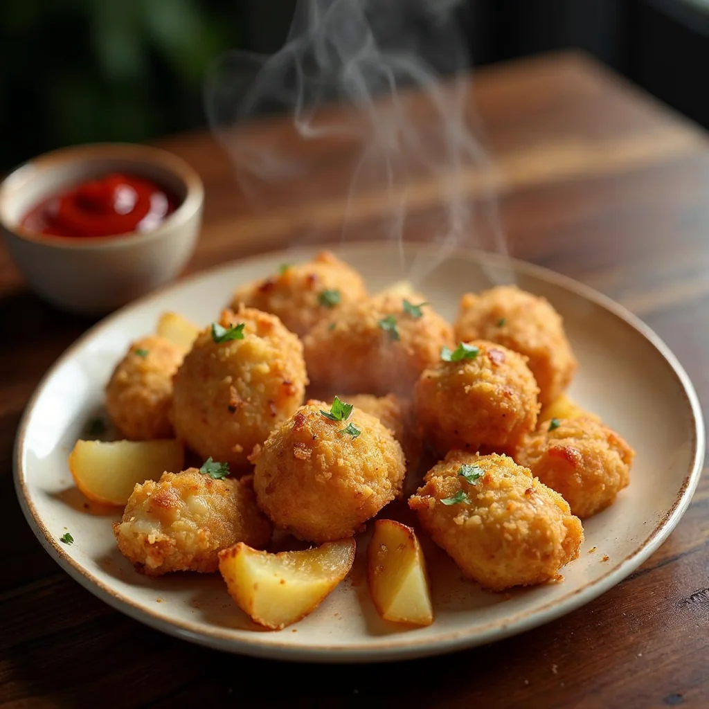 Alitas de Pollo 6 Unidades con Patatas